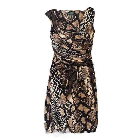 Lauren Ralph Lauren Snakeskin Print Sleeveless Dress - Picture 2 of 7